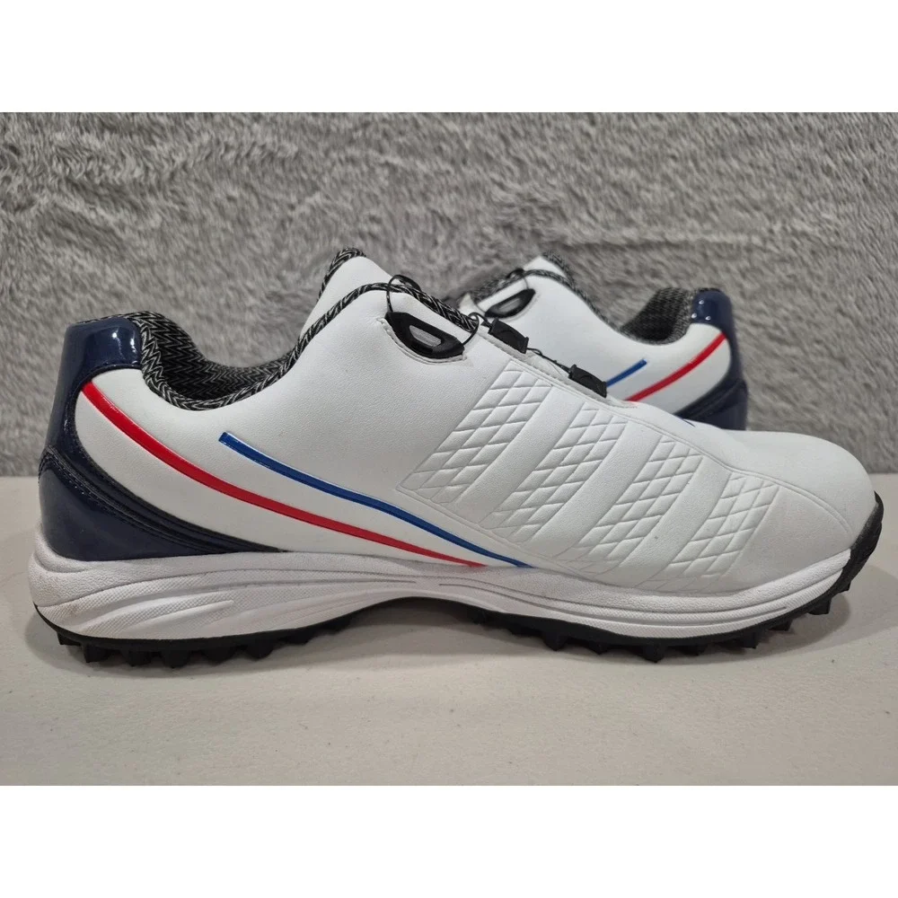 Lefus Golf Shoes Mens EU 45 US 11.5 White Crank Lace Waterproof Non Slip Comfort